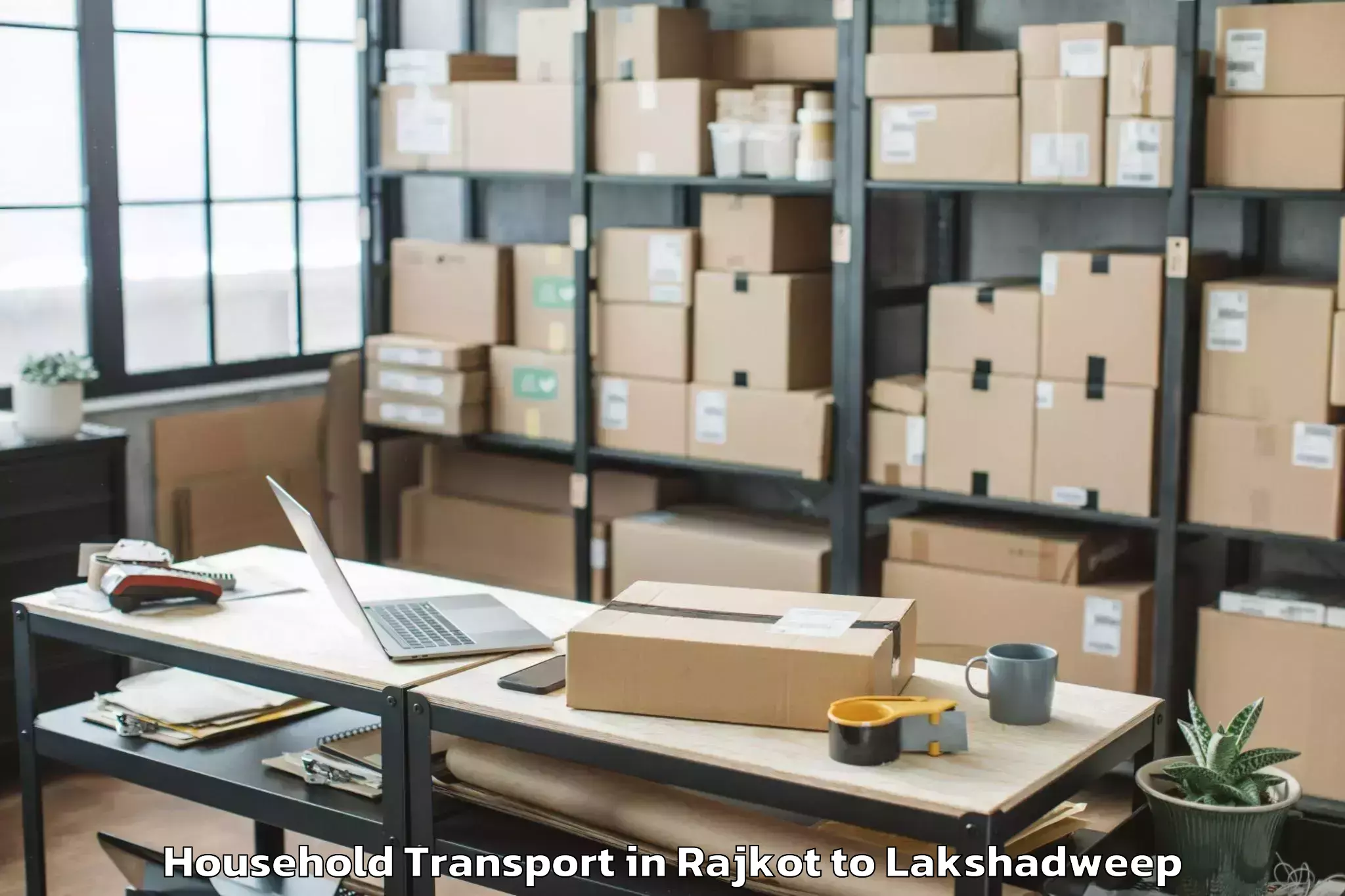 Top Rajkot to Kadmat Household Transport Available